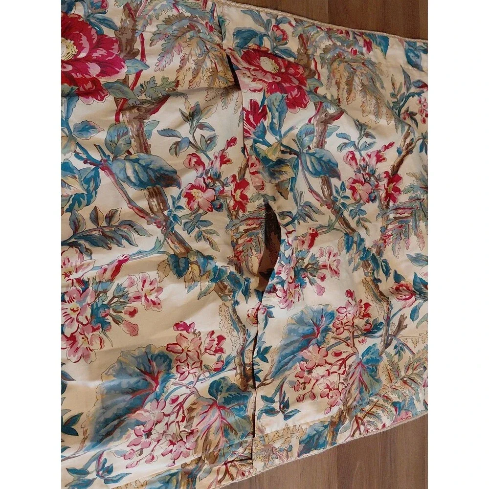 Ralph Lauren Tangier TWO Shams Jute Trim Tan Floral Design 23